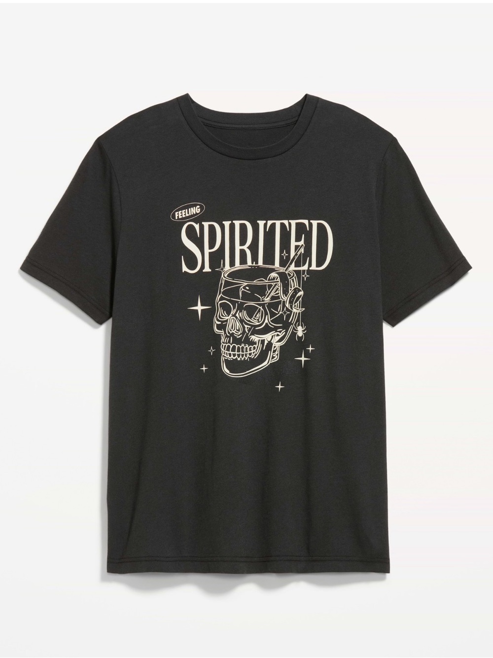 Old Navy Black Graphic 'Spirited' Skull Tee